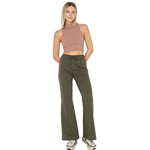 TRENDYOL Dames Heren Trainingsbroek Basic High Waist Khaki M, Khaki (stad)