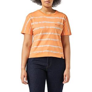 Hurley W Oceancare Palm Stripes T-shirt voor dames, koraalbak