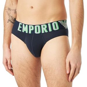 Emporio Armani Megalogo slip voor heren, katoen, stretch, Navy Blauw