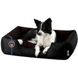 BedDog® Hondenbed LUPI, zwart/bruin, L ca. 80 x 65 cm, mand, hondenkussen