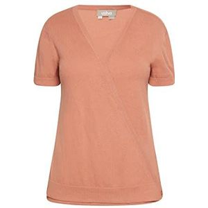 LEOMIA Pull en tricot pour femme 10426722-le02, beige rose, taille S, Beige/rose., S