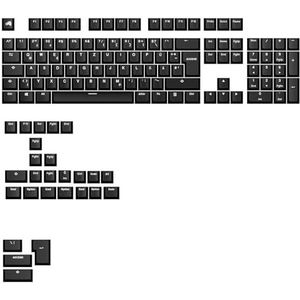 Glorious Gaming GPBT Basics toetsen in PBT, 8 kleuren, Classic Black, niet uitwisbaar, voor aangepaste mechanische toetsenborden in de formaten 100, 75, 65 en 60%, ANSI of ISO, Duitse QWERTZ-lay-out
