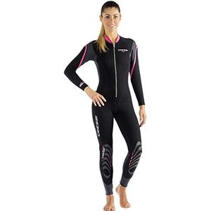 Cressi Lei All-in-One Wetsuit Dames Jumpsuit Zwart/Grijs/Roze, XL/5