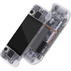 eXtremeRate Complete set hoesjes en knoppen voor Steam Deck LCD-console, doe-het-zelf Faceplate vervangende handgreep, achterplaat/gepersonaliseerde knoppen, beschermhoes voor Steam Deck (transparant)