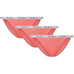 Pepe Jeans Set van 3 bikinibroekjes voor dames, Rood