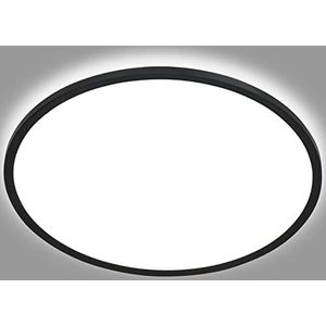 BRILONER - Led-plafondlamp met backlight-effect, slanke led-plafondlamp, ultraplat, kleurtemperatuur neutraal wit, Ø 48 cm, zwart