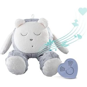 myHummy Slaaphulp Baby Snoozy grijs wit | witte ruis | wiegenliedjes en klassieke muziek om te kalmeren | schone opname | vanaf 0 maanden geboorte | My Hummy slaaphulp met sensor