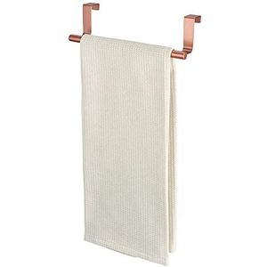 iDesign Forma Handdoekhouder voor badkamer, zonder boren, kleine handdoekhouder van metaal, koperkleur
