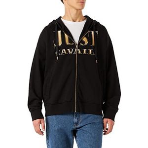 Just Cavalli Heren zip hoodie 900 zwart M, 900, zwart