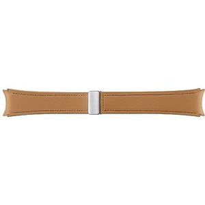 Samsung D-Buckle Hybrid Eco-Leather Band (Normaal, S/M) Kunstleren armband voor Galaxy Watch4 | Watch5 | Watch6 Series, Camel