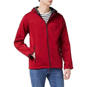 Trigema Softshell jas met capuchon voor heren, rood (robijn 436), XXL, rood (robijn 436)