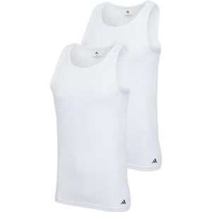 adidas adidas Onderkleding Tanktop voor heren, 2 stuks, actief flex katoen, gebreid, Wit - 4am018, XL