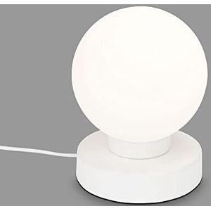 BRILONER - Bedlampje met kabelschakelaar, opaalglas, E14 fitting max. 25 W, tafellamp, bureaulamp, leeslamp, leeslamp, leeslamp, 12,6 x 15,7 cm, wit