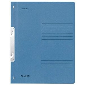 Falken 50 stuks haakmappen Made in Germany van gerecycled karton met volledige voorkant en notitieboek voor DIN A4-documenten, blauw