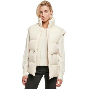 Urban Classics Dames Waisted Puffer Vest Damesjas, Whitesand