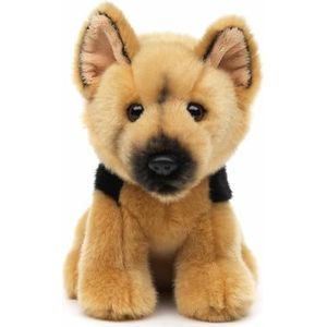 Uni-Toys - zittende Duitse herder - 19 cm (hoogte) - pluche hond - knuffeldier