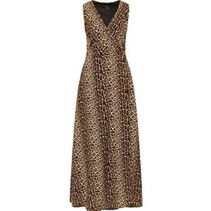 threezy Robe longue pour femme avec imprimé léopard 19222827-TH01, beige léopard, taille XS, beige léopard, XS