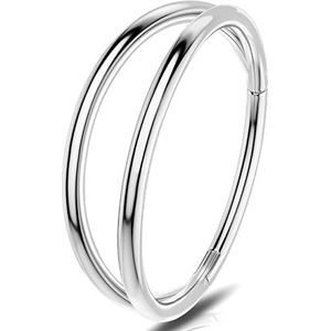 OUFER Neusring, 20 g, 0,8 mm, gouden en zilveren scharnierende roestvrijstalen oorbel, uniseks, 6, 8, 10 mm, Roestvrij staal