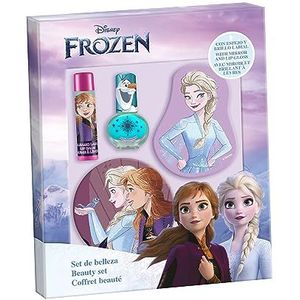 Frozen Make-upset voor kinderen, bevat: lippenstift, lippenbalsem, nagellak en spiegel versierd