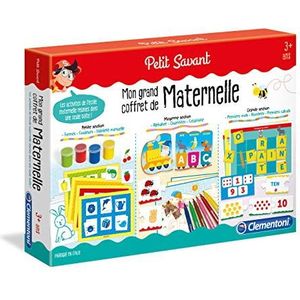 Clementoni - 52474 – kleine leraar – mijn grote kleuterschoolset – educatief spel 3 jaar, kleuteractiviteiten, handmatige activiteiten voor kinderen, letters, cijfers, Franse versie, gemaakt in Italië