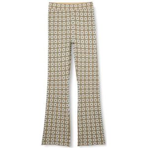 Desires Eline Gebreide damesbroek met hoge taille, 0021p straatstenen print, S