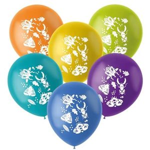 Folat 62812 Lot de 6 ballons décoratifs en latex Motif animaux de la forêt Multicolore 33 cm