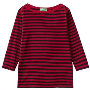 United Colors of Benetton T-shirt M/L 3oa6e16a1 dames T-shirt (1 stuk), Rode en zwarte strepen 6V3