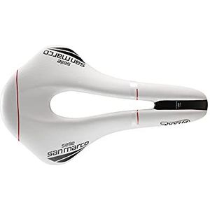 Selle San Marco DNA Carbon zadel, uniseks, volwassenen, wit/zwart/rood, L3