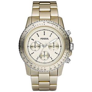 Fossil - CH2708 – dameshorloge – kwartschronograaf – stopwatch – armband van verguld aluminium