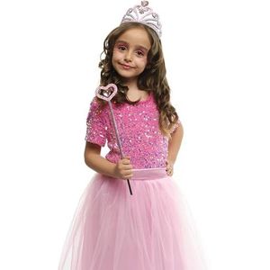 Rubies Pink Heart Prinses Accessoireset voor meisjes en jongens, diadeem en toverstaf, roze, accessoires voor verkleedpartij, accessoires voor carnaval, feest en verjaardag