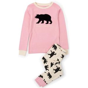 Hatley Pyjama met lange mouwen voor meisjes, roze (Pink Bearly Sleeping 650)