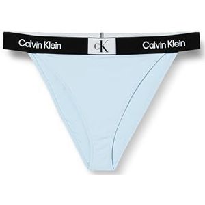 Calvin Klein Cheeky bikini badpak met hoge taille voor dames, grijs, XL plus size, grijs.