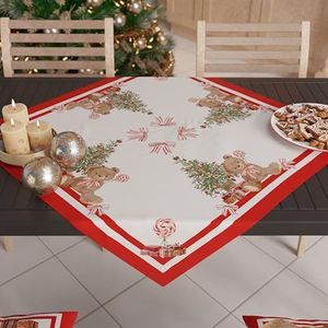 PETTI Artigiani italiani - Kerst tafelstuk, kerst keukentafel middelpunt tafelloper 90 x 90 cm, beer middelpunt, 100% Made in Itay