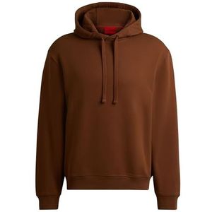 HUGO Dapo hoodie met contrasterende katoenen badstof logo bruin XXL, Bruin