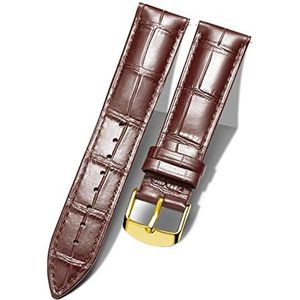 BINLUN Horlogeband van echt krokodillenleer, reservearmband, snelsluiting, waterdicht, 10 kleuren, 13 maten, voor mannen en vrouwen, gesp naar keuze, goud/roze/goud/zilver (10-24 mm), Leer, Geen