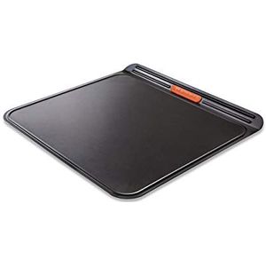 Le Creuset Bakplaat met antiaanbaklaag, dubbelwandig, 38 x 35,5 cm, zuurdesembestendig, van siliconenstaal, antraciet/oranje, 94102115130000