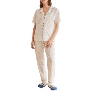 Women'secret Pyjama à manches courtes Multilicense Sailor pour femme, Imprimé fond blanc, L