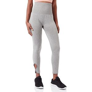 Dim naadloze sport legging dames, kiezelgrijs gemêleerd