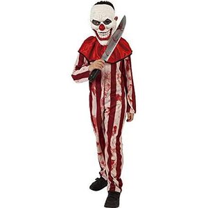 Rubies Costume Co - Kostuum clown rood en wit gestreept – Halloween, tiener, S8645TW, Eén maat 11 tot 13 jaar