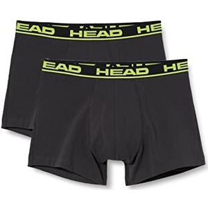 HEAD Heren Basic Boxershorts Cale on, zwart/grijs/geel, XL EU