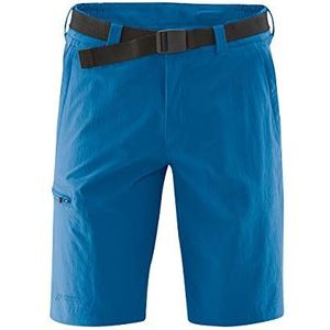 Maier Sports - Bermuda, outdoorbroek/functionele broek/shorts voor heren met bi-elastische riem, sneldrogend en waterdicht, Blauw/Grijs/Reflecterende elementen