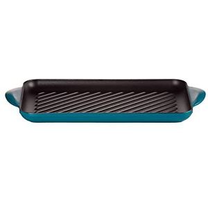 Le Creuset Rechthoekige grill van geëmailleerd gietijzer, 32 cm, Deep Teal, 20202326420460