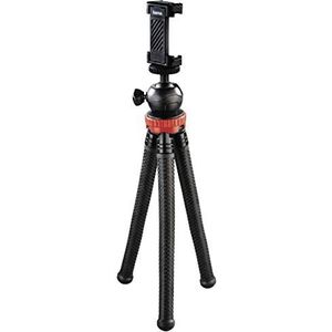 Hama Statief ""FlexPro"" (voor smartphone, GoPro en camera's, met scharnierpoten, hoogte 27 cm) zwart/rood