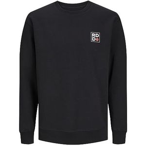 R.D.D. ROYAL DENIM DIVISION Sweater RDDDEAN met Printopdruk Zwart