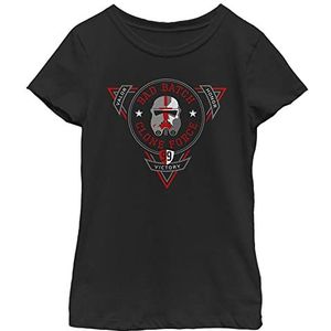 Star Wars T-shirt met korte mouwen voor meisjes, klassieke snit, zwart, S, zwart.