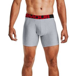 Under Armour Tech boxershorts voor heren, licht grijs, maat: small, verpakking 6-in-2