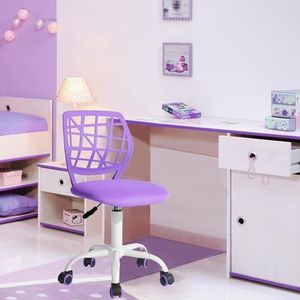 FurnitureR Chaise exécutive ergonomique réglable pour bureau à domicile, bureau, violet, plastique, 38 cm x 39 cm x 75-85 cm