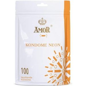 AMOR Premium neon condooms, lichtgevende condooms Ø 53 mm, 100 stuks