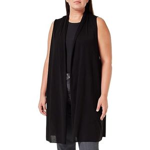 Samoon Gilet en tricot pour femme, Noir, 52