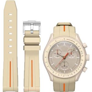 Niziruoup Rubberen horlogeband voor Omega x Swatch MoonSwatch Speedmaster 20 mm gebogen naadloze TPU vervanging originele rubberen horlogeband voor dames en heren, Rubber, Geen edelsteen
